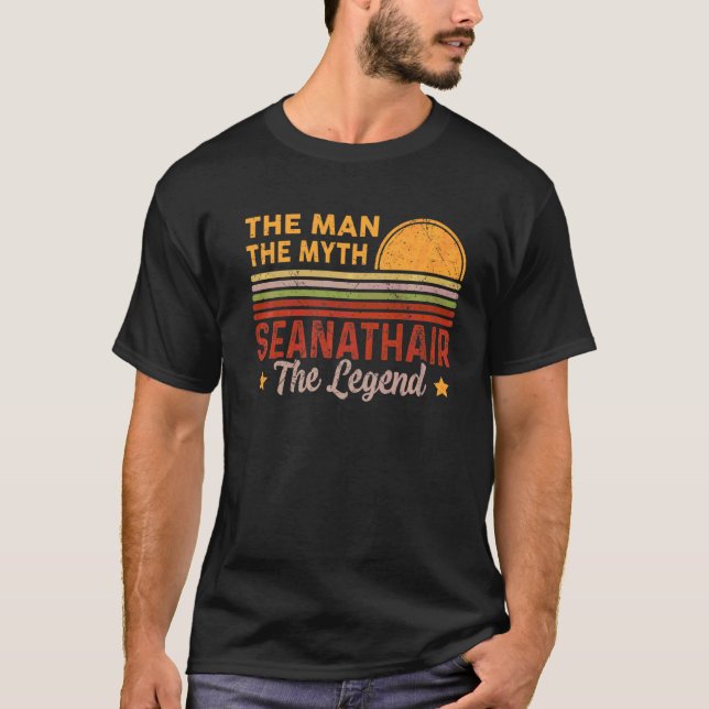Manar Seanathair the Man Myth Legend Retro Grandpa T Shirt (Framsida)