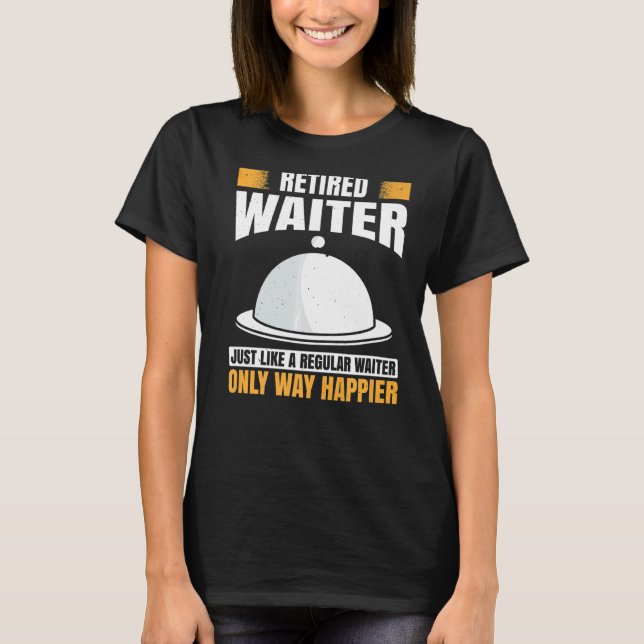 Manar Servitör Waitress Server fungerar i gastrono T Shirt (Framsida)