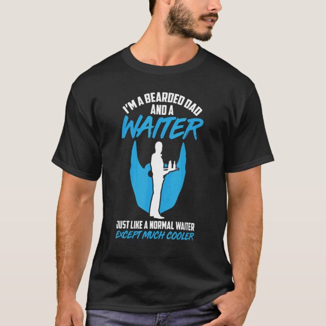 Manar Servitör Waitress Server fungerar i gastrono T Shirt (Framsida)
