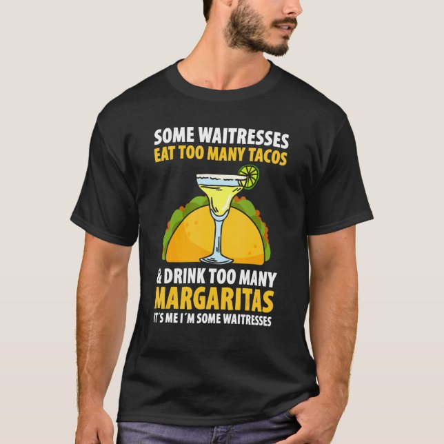 Manar Servitör Waitress Server fungerar i gastrono T Shirt (Framsida)