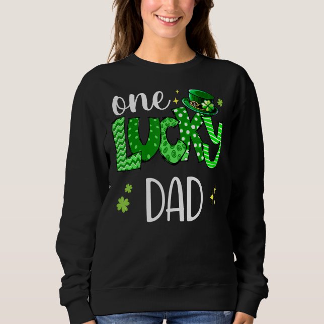 Manar Shamrock One Lucky Pappa Funny St patrick's  T Shirt (Framsida)