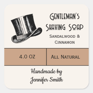 Manar Shaving Soap Vintage Product Label Fyrkantigt Klistermärke