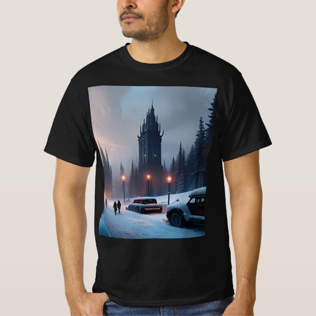 Manar-shirt - A Winter City T Shirt (Framsida)