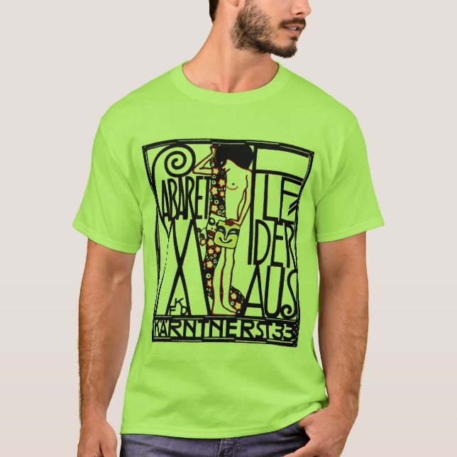 Manar-Shirt: Art nouveau-Cabaret Fledermaus Tee Shirt (Framsida)