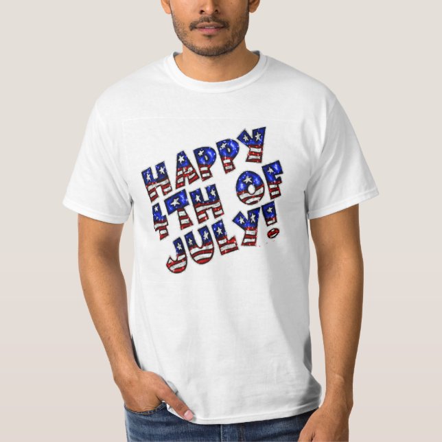 Manar-Shirt/Lycklig 4 juli T Shirt (Framsida)