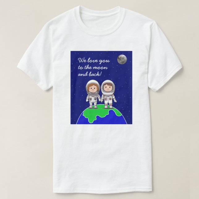 manar-Shirt Mamma och Pappa Astronauts av Jo Bilde T Shirt (Design framsida)