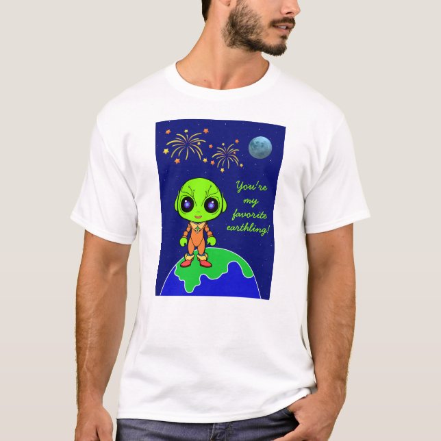 Manar-Shirt med Alien och Fireworks av JoImages T Shirt (Framsida)