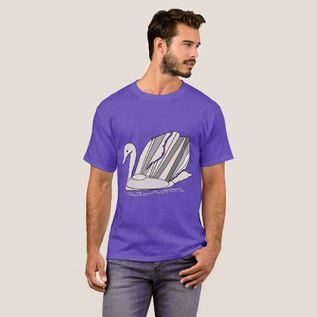 Manar-Shirt med Art Deco Svan T Shirt (Hel framsida)
