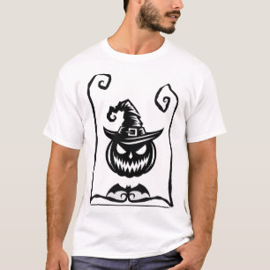 Manar-shirt med Halloween pumpkin och häxhat T Shirt