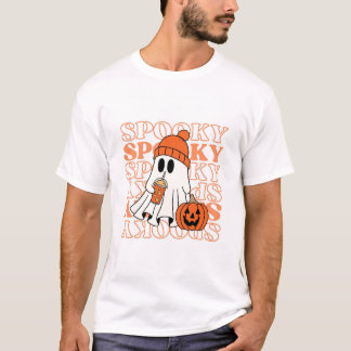Manar-shirt med Halloween-spöke och trendig oran T Shirt