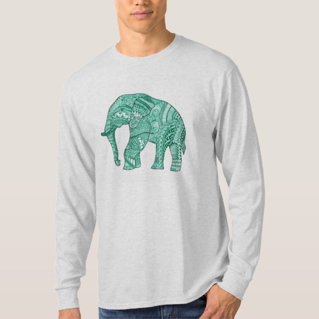 Manar-shirt med mönstrad elefant t shirt (Framsida)