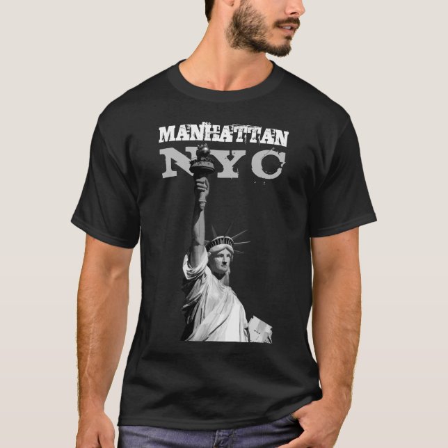 Manar-Shirts Manhattan Liberty Statue New York T Shirt (Framsida)