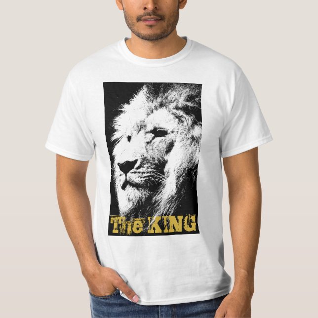 Manar Shirts Modern Lejon Ansikte-djur T Shirt (Framsida)