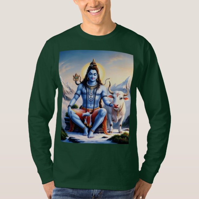 Manar Shiv T-Shirt - Andlig Hindu Design (Framsida)