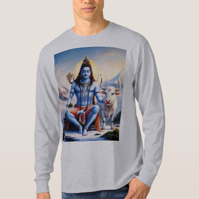 Manar Shiv T-Shirt - Andlig Hindu Design (Framsida)