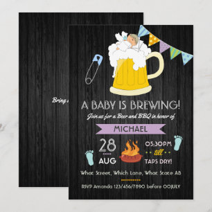 Manar Shower Dadchelor Beer och BBQ Party Inbjudningar