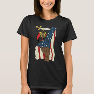 Manar Shriner Mason Real pull oss Flagga 4 juli Fa T Shirt