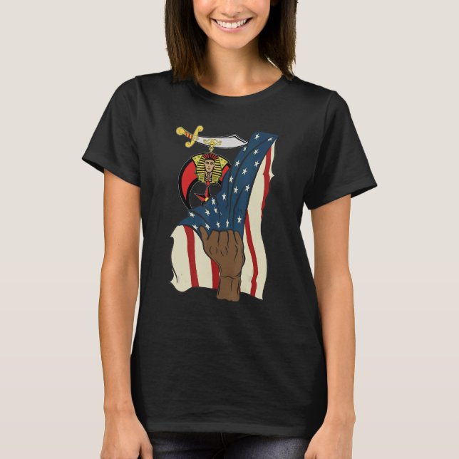 Manar Shriner Mason Real pull oss Flagga 4 juli Fa T Shirt (Framsida)