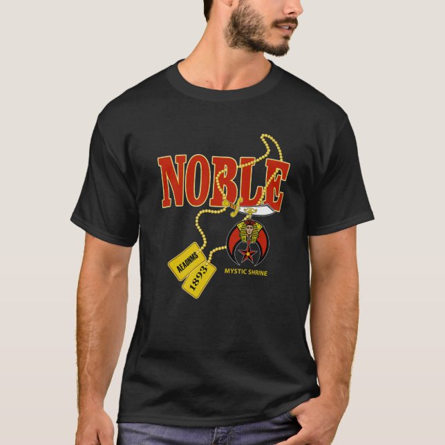 Manar Shriner Noble AEAONMS 1893 Hund Märkre Mason T Shirt (Framsida)