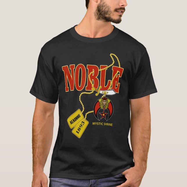 Manar Shriner Noble AEAONMS 1893 Hund Märkre Mason T Shirt (Framsida)