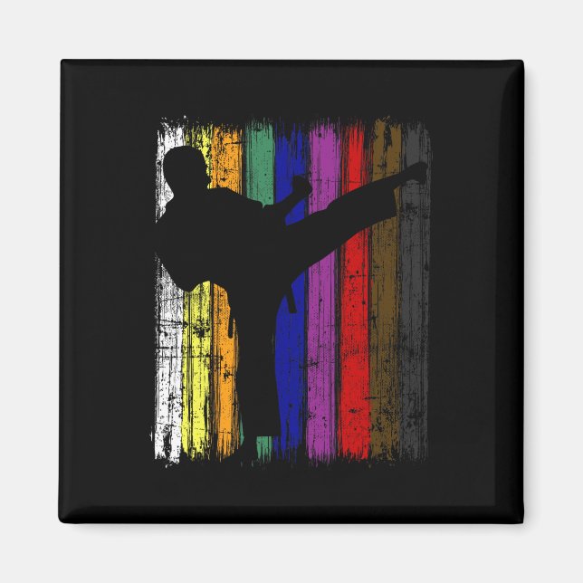 Manar Silhouette Karate Bälte Färg Magnet (Framsidan)