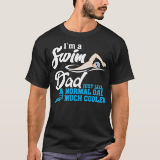 Manar Simma Pappa Funny Gift för Swimmer Pappa Tee