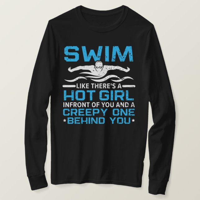 Manar Simma som om det finns en Hett Girl Swimmer T Shirt (Design framsida)