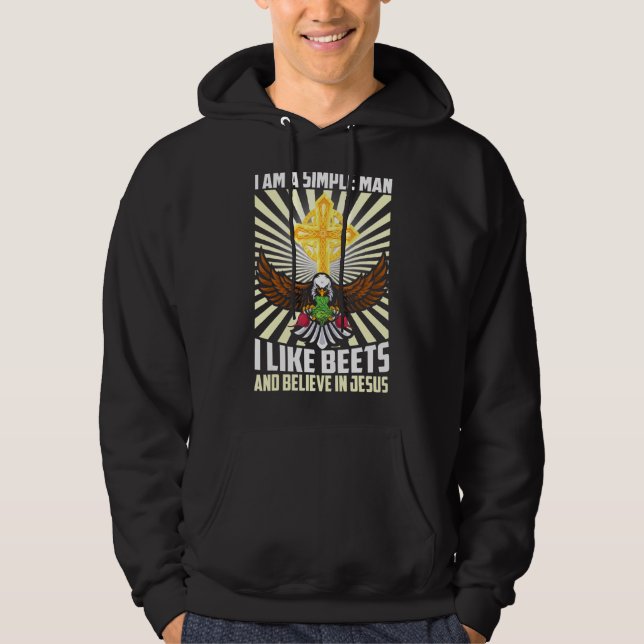 Manar Simple Man som Beets Beet tror på Jesus C Hoodie (Framsida)