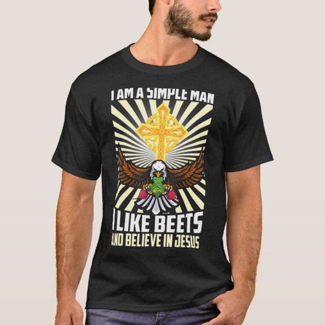Manar Simple Man som Beets Beet tror på Jesus C T Shirt (Framsida)