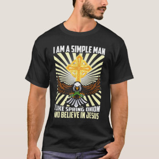 Manar Simple Man som Vår Onion Tro på Jesus T Shirt