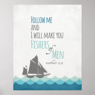 Manar sjöfiskare Poster Art Decor Matthew 4