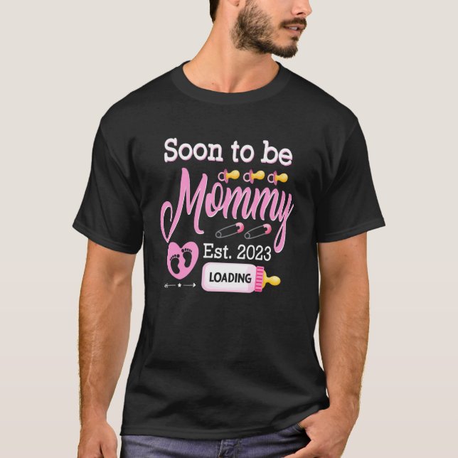 Manar ska snart bli Mamma 2023 första gången Mamma T Shirt (Framsida)