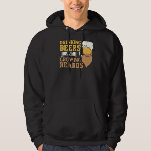 Manar skägg och öl som dricker hårväxt hoodie