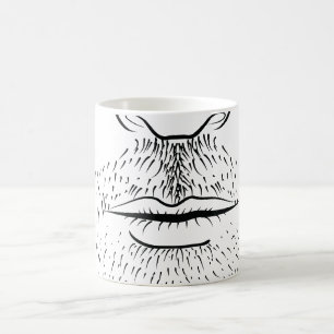 Manar skäggansikte kaffemugg