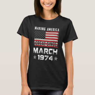 Manar Skapar Amerika Underbar sedan mars 1974 Birt T Shirt
