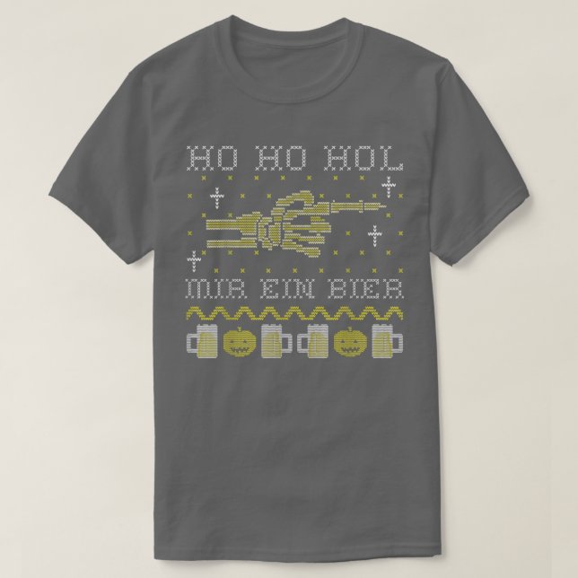 Manar Skeleton Halloween Ugly jul Say Funn T Shirt (Design framsida)