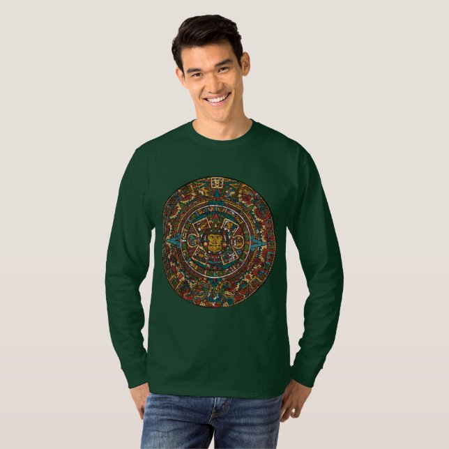 Manar skjorta, Aztec design Tee Shirt (Hel framsida)