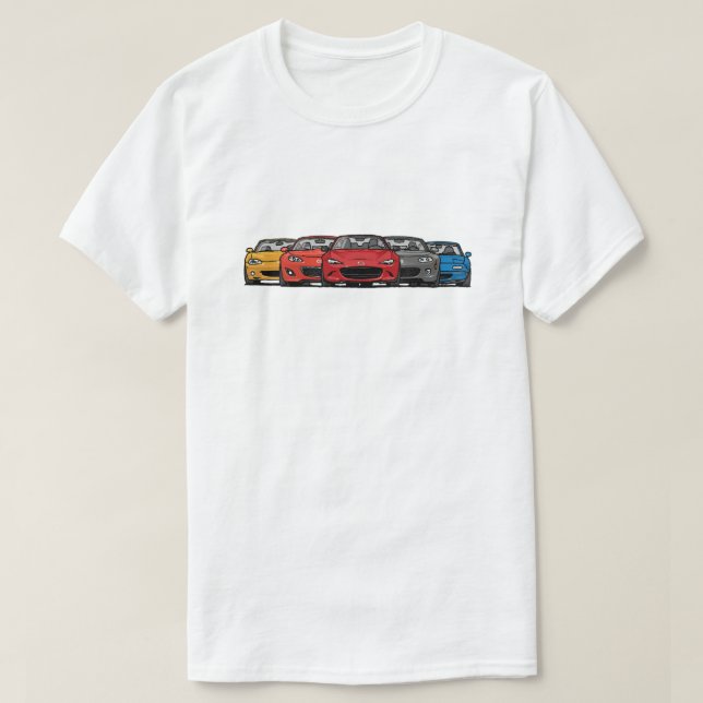 Manar skjorta för Mazda Miata Line Up T Shirt (Design framsida)