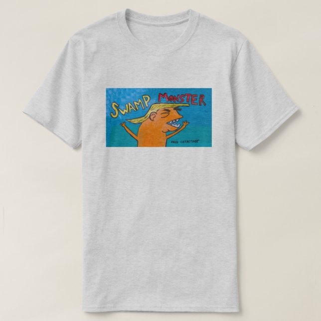 Manar skjorta för MONSTER för aska"TRÄSK" Tee Shirt (Design framsida)