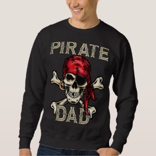 Manar Skull Skeleton Pirat Pappa Fars dag Lång Ärmad Tröja