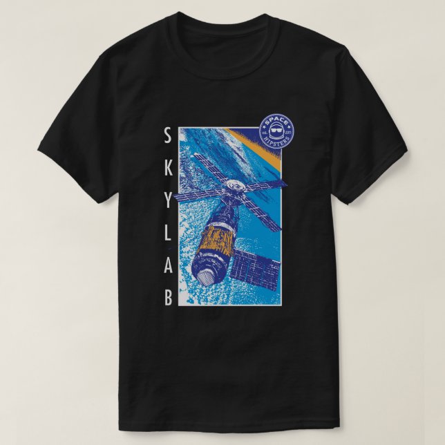 Manar Skylab för utrymmeHipsters T-tröja (svarten) T Shirt (Design framsida)