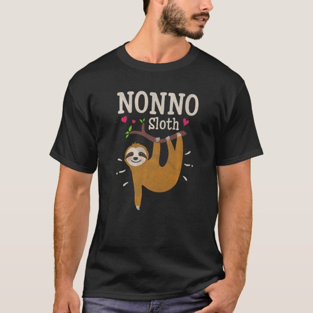 Manar Sloth Graphic Humor Zoo Animal Nonno T Shirt (Framsida)