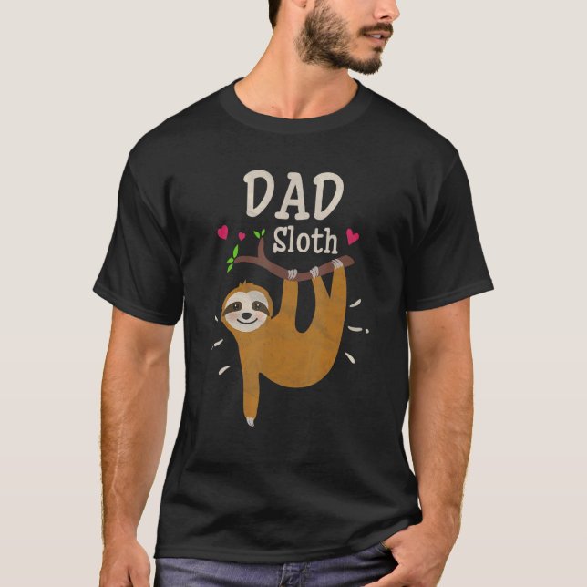 Manar Sloth Graphic Humor Zoo Animal Pappa T Shirt (Framsida)