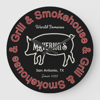 Manar Smokehouse & Grill BBQ Wall Stor Klocka