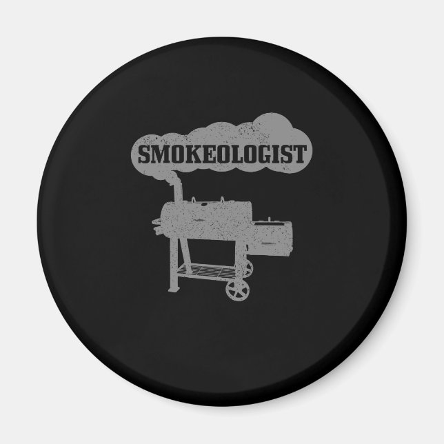 Manar Smokeolog BBQ Grilling Chef Smoker Funny B Magnet (Framsidan)