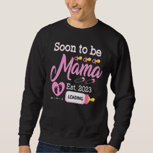 Manar snart till Mamma 2023 Första gången Mamma Gr Lång Ärmad Tröja