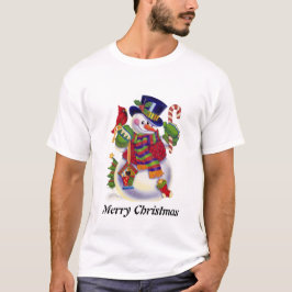 Manar Snögubbe Helgdag tecknad t-shirt