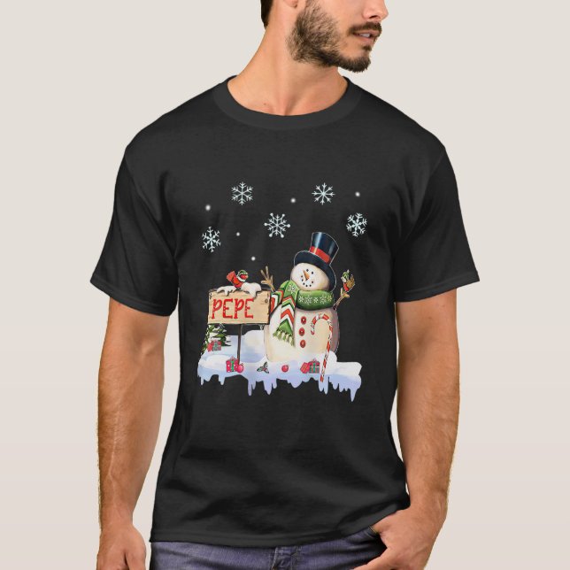 Manar Snögubbe Pepe Freeze-julklapp T Shirt (Framsida)