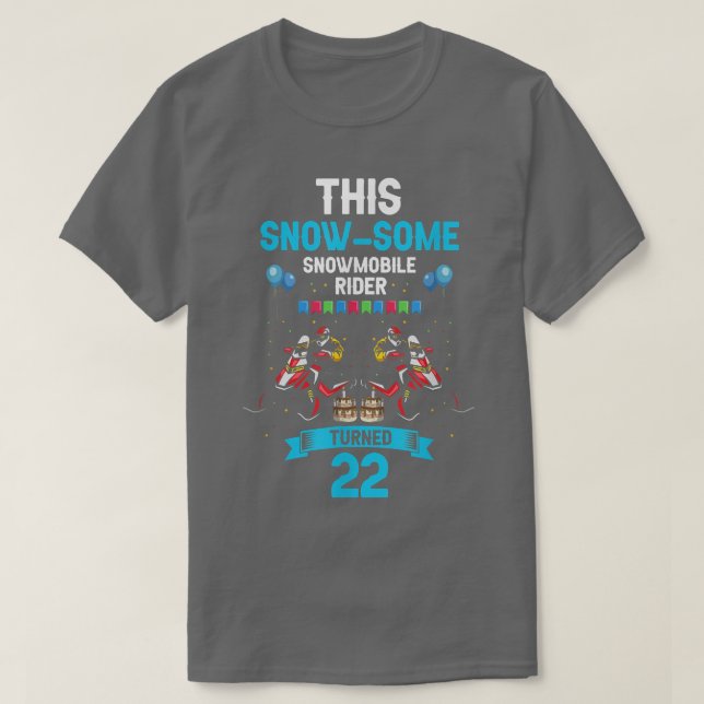 Manar Snowmobile Riding Design och Snowmobiler Bir T Shirt (Design framsida)