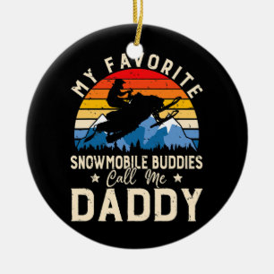 Manar Snowmobiling My Favorite Snowmobile Buddies Julgransprydnad Keramik
